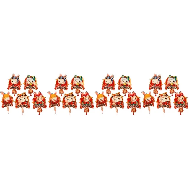 20 Pcs Décoration Du Nouvel An Chinois Pendentif Année Lapin Porte Bonsaï