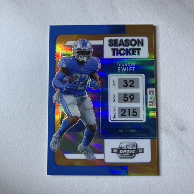 2021 Panini Contenders Optic Season Ticket Orange Prizm /50 D'Andre Swift #46