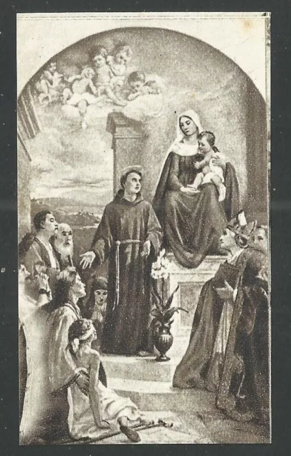 Antico Santino de San Antonio de Padua estampa image pieuse santini holy card