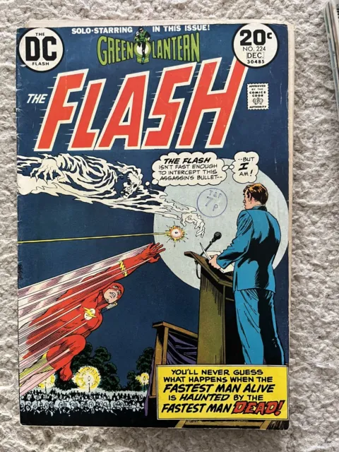 FLASH #224 DC COMICS DECEMBER 1973 (Green Lantern Back-up)