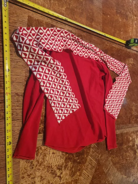 CYNTHIA ROWLEY PULLOVER sweater red Sz Medium w/detachable scarf #D $18 ...