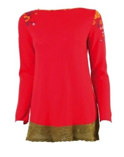 Robe En Laine Mérinos Ivko - Coupe A, Rayée Bleu/rouge, Neuve Avec étiquette