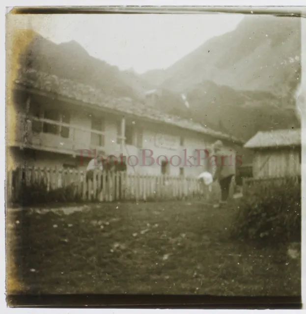 Montagne Vers le col du Bonhomme 1928 Photo Plaque de verre n1 Stereo Vintage