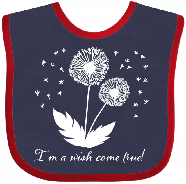 Inktastic I'm A Wish Come True Dandelion In White Baby Bib Flowers Wild Flower