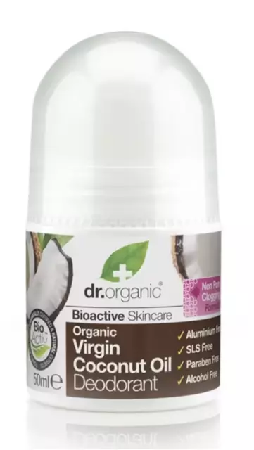Dr.Organic Bioactifs Biologique Naturel Déodorant Roll On + Organique Coco Huile