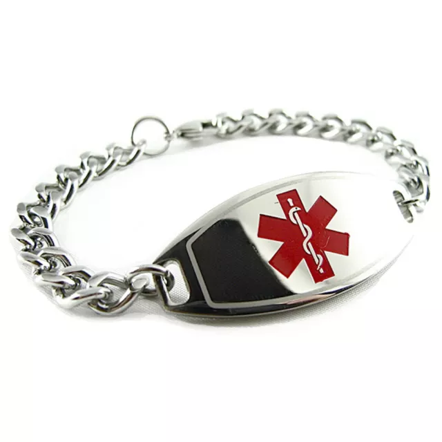 MyIDDr - Unisex -DIABETES TYPE I Medical Alert Bracelet, PRE-ENGRAVED