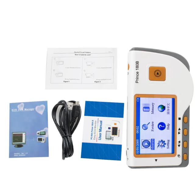Carejoy Prince 180B Handheld ECG EKG Portable Monitor Electrocardiogram LCD