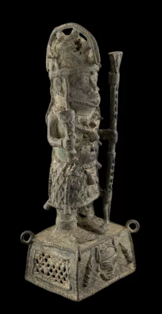 Statuette Afrikanisch Warrior Würdenträger Ife 30 CM Kingdom Edo Du Benin Bronze 2