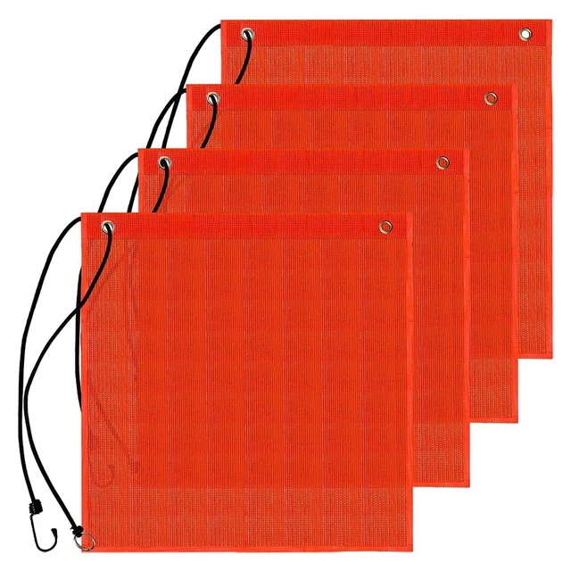 Lot De 12 Drapeaux Réfléchissants Pour Vélo Enfant Et Remorque - Orange Haute Visibilité, Réglable En Hauteur - 6