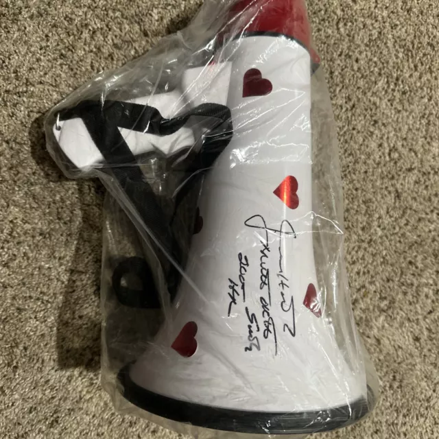 Jimmy Hart WWE Autographed Megaphone Inscribed "Mouth of the South" & "2005 HOF"