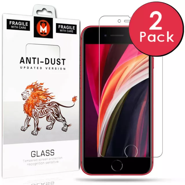 2X Gorilla Tempered Glass Screen Protector For iPhone 7 6 6s 8 Plus SE 2 2020