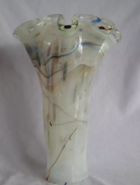 Genuine Italian Art Deco Glass Vase Multi Color Tammaro Italy No 393 Murano