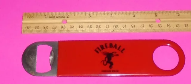 Fireball Cinnamon Whisky Red Can Bottle Opener rubber/plastic Coated