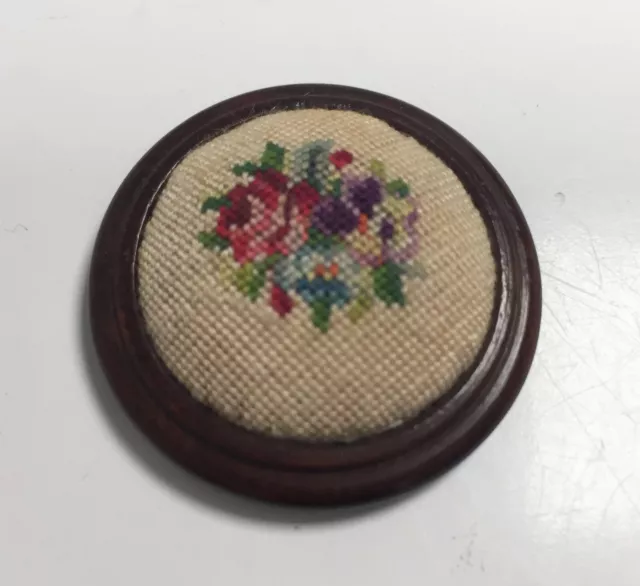 Vintage Artisan Hand Embroidered Foot Stool Booth? Dolls House