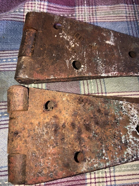 Vtg Lot Of 2 Barn Strap Hinges Farmhouse Gate Rustic Decor See Below 2