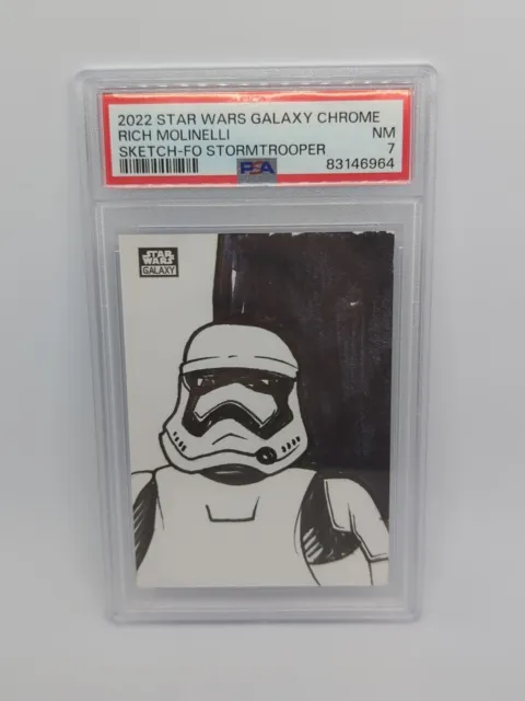 2022 Topps Chrome Star Wars Galaxy StormTrooper Sketch 1/1 PSA 7🔥🔥