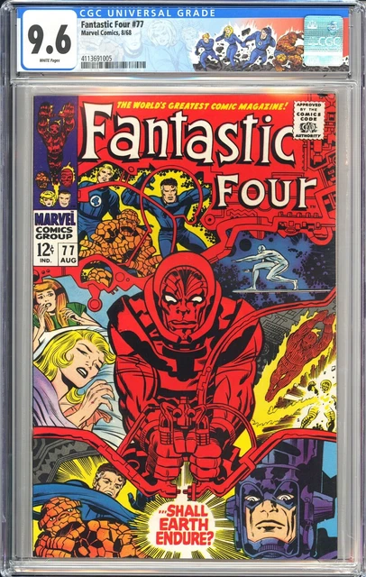 Fantastic Four #77 CGC 9.6 WP Silver Surfer & Psycho-Man Marvel Comic 1968