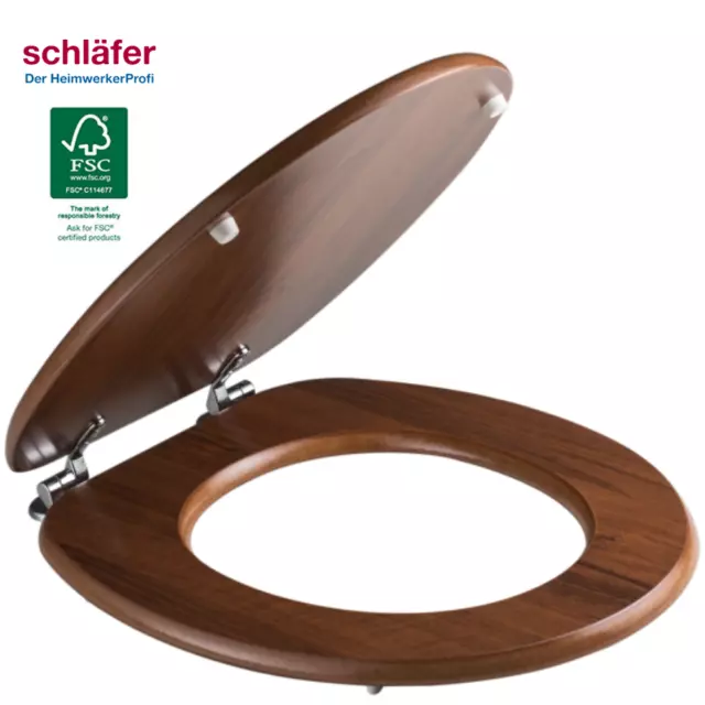 Abattant Wc Universelle Noyer Foncé en Mdf, Couvercle de Toilette, Lunette de Wc 3