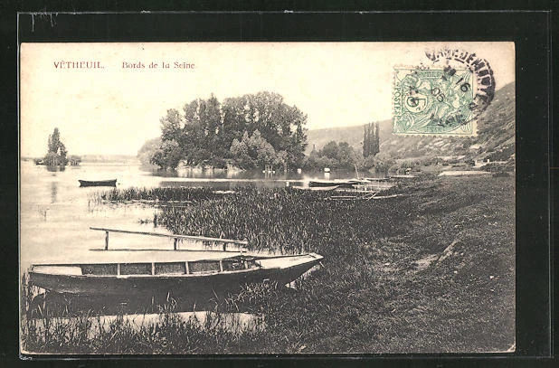 CPA Vetheuil, Bords de la Seine 1906
