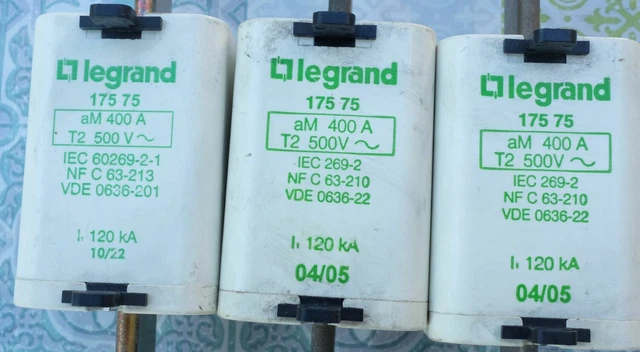 3X Legrand 0 175 75 Cartouche à couteau 400A type aM taille 2 500V Lot de 3 4