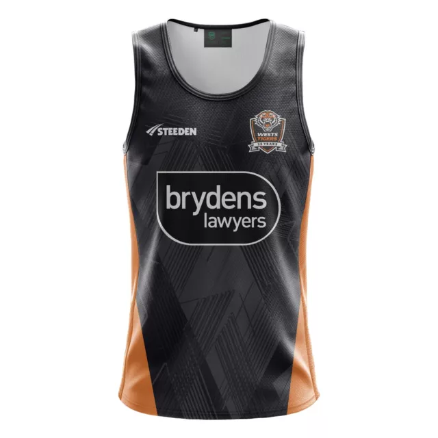 Wests Tigers 2024 Training Singlet Sizes XS - 7XL Available Black NRL Steeden