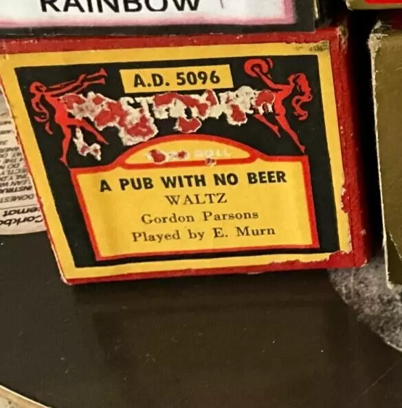 A PUB WITH NO BEER Slim Dusty  RARE ORIGINAL EXCELLENT PIANOLA ROLL