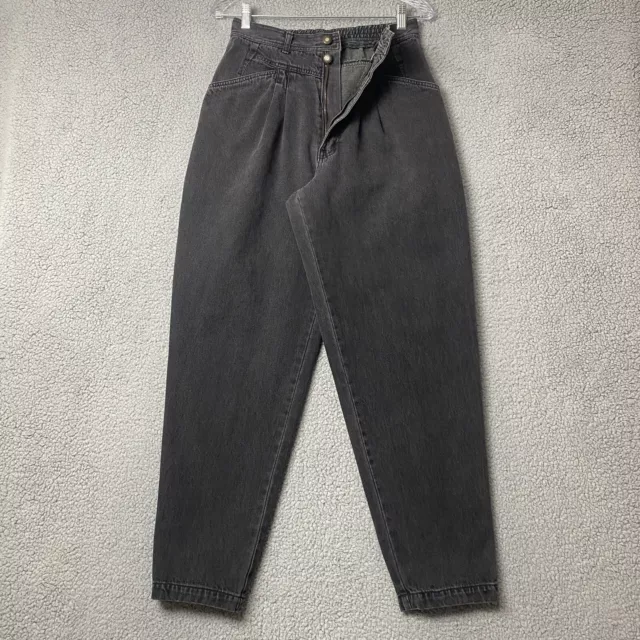 Bugle Boy Classics Jeans (28x29) Black Pleated Taper Elastic Waist Pants Sz 10