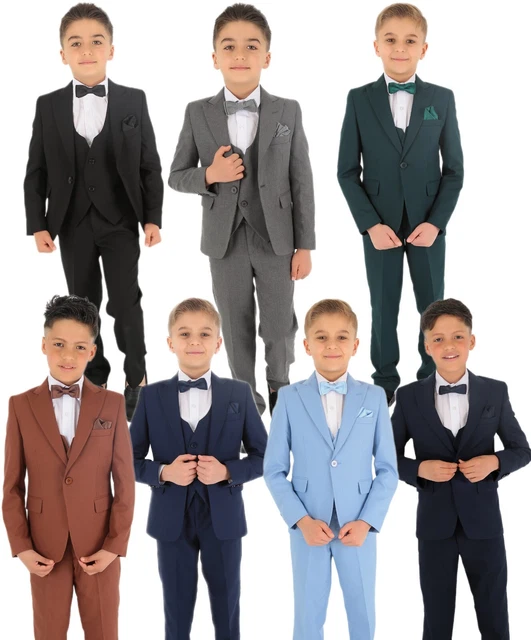 Abiti da sposa ragazzi bambini aderenti spina di pesce formale paggio abito da ballo 6 pezzi