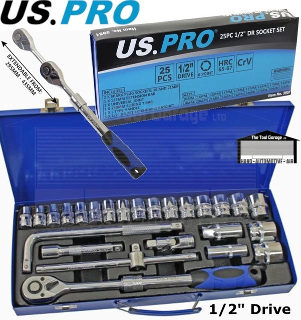 US PRO TOOLS 25pc 1/2