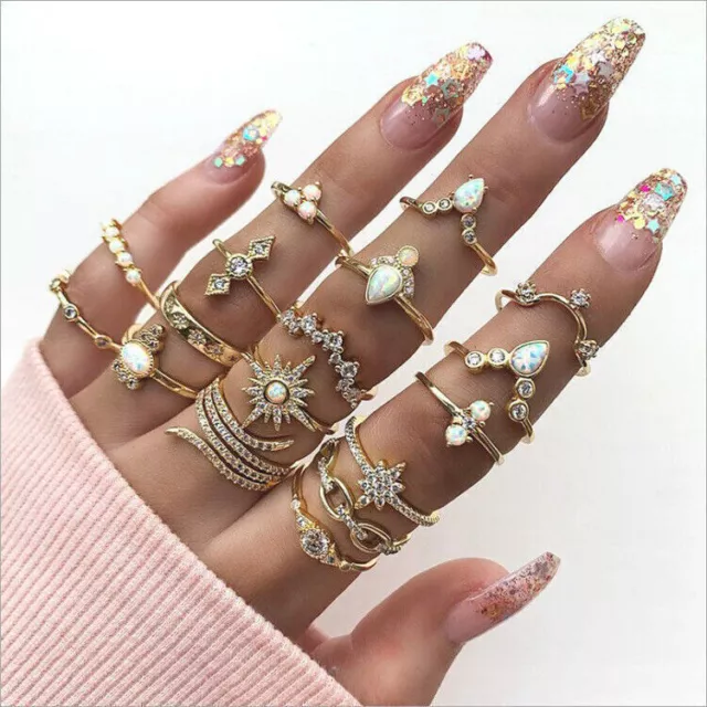 Fashion 136pcs Bohemian Women Lady's Jewelry Wholesale Mixed Lots Big CZ Rings