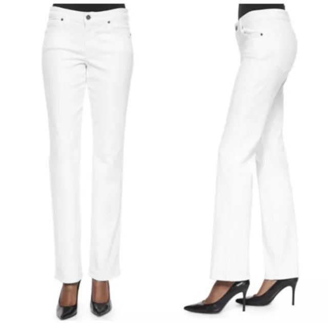 NWT CJ by Cookie Johnson Women’s Sz 34 White Stretch Faith Straight Denim Jeans