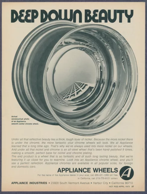 Appliance Chrome Smoothies Mag Custom Wheels Rims Vintage Magazine Print Ad 1973