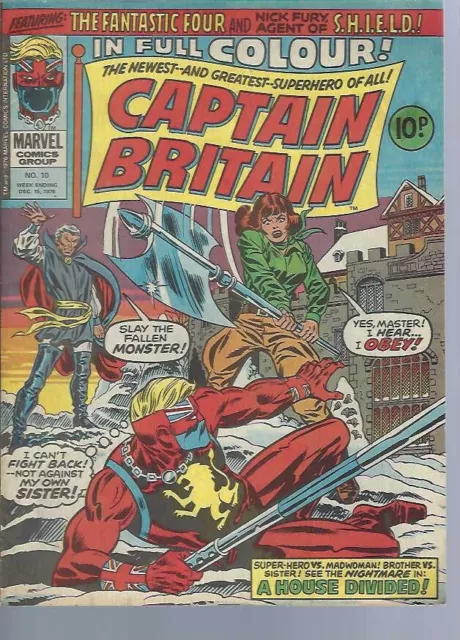 Captain Britain 10- 1St Psylocke Cover - 1976  Magazine  Series - Marvel Comics
