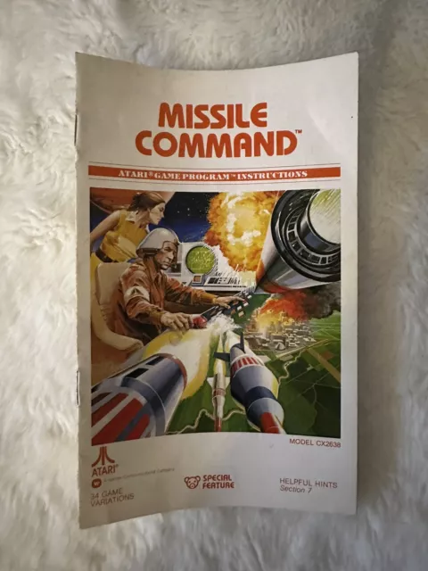Atari 2600 - manual only for Missile Command - original, authentic