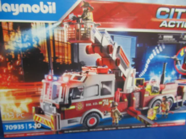 70935 Fire Truck US Tower Ladder Wasserpumpe Feuerwehr Leiterwagen Playmobil