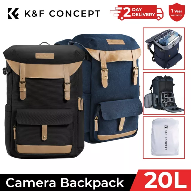 K&F Concept Large Capacity Camera Bag DSLR Backpack for Photographers Waterproof