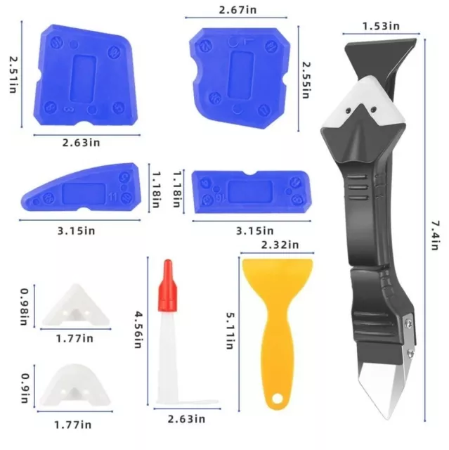 13 pièces ensemble d'outils de finition d'étanchéité, outil d'enlèvement de silicone XCOZU grattoir coulis... 2