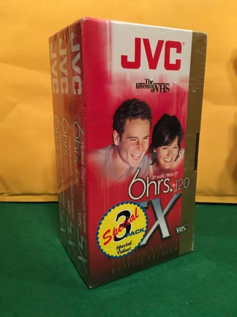 JVC Premium Quality 6 Hrs.  VHS Tapes 3 Pack SEALED NEW