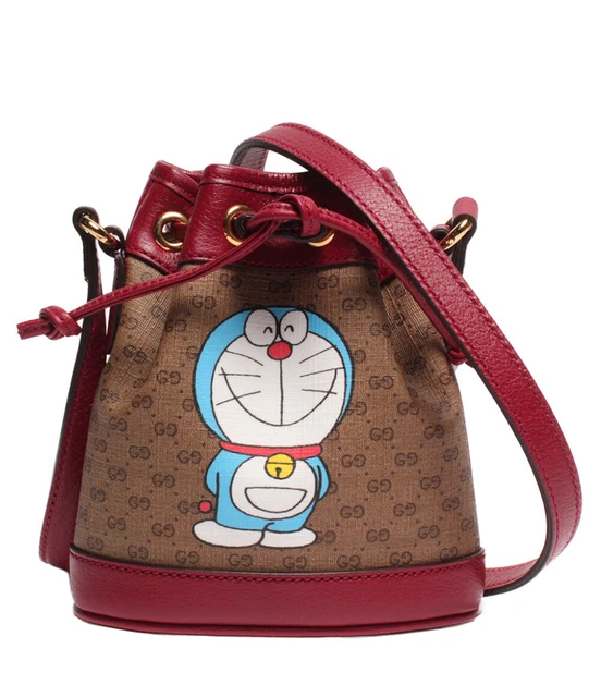 Used Gucci Shoulder Bag Mini Bucket Signature Doraemon Gg Canvas 647801