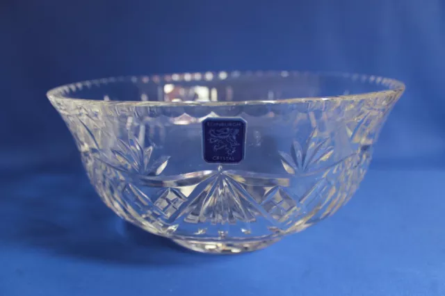 " BOXED EDINBURGH CRYSTAL - CUT GLASS - FOOTED BOWL SALAD / FRUIT BOWL 22 cms "