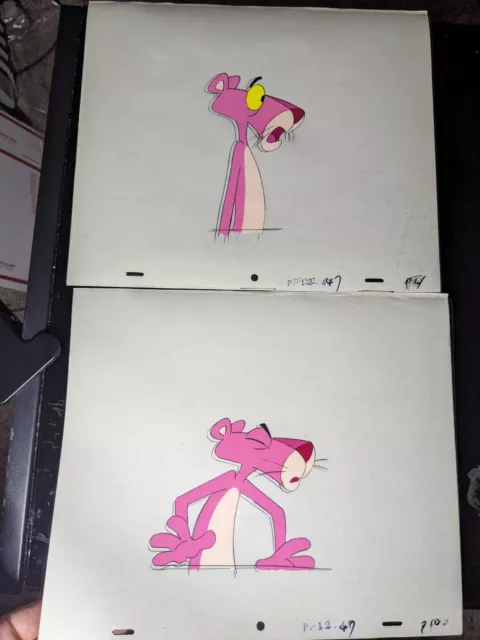 Pink Panther Vintage Production Animation Cel Drawing 1976 from