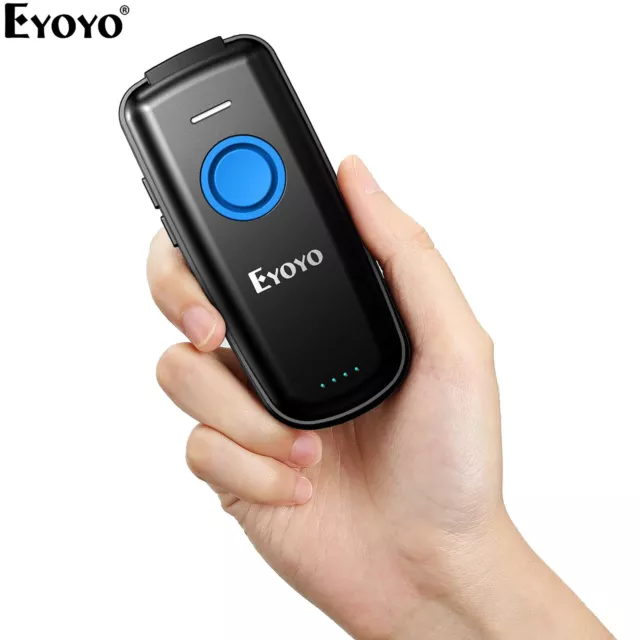 Eyoyo Mini 2D Bluetooth Barcode Scanner 1500mAh Volume Button for IOS Android