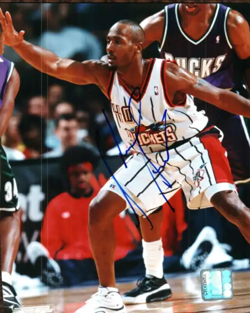 Signed  8x10 SHANDON ANDERSON Houston Rockets Autographed Photo w/COA