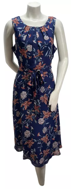 NY Collection Dress Womens size XL Petite PXL Navy Blue Floral Casual New A Line