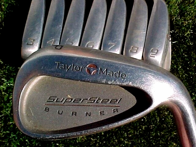 TaylorMade Super Steel Burner Golf Clubs Irons Set 3 thru PW w R-80 Rifle Shafts