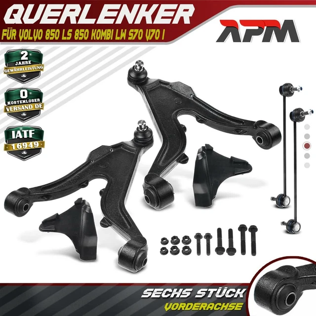 Lot De 2 Biellettes De Barre Stabilisatrice AV Pour VOLVO S40 I / V40 Break - Longueur 267mm, Filetage M10x1.25