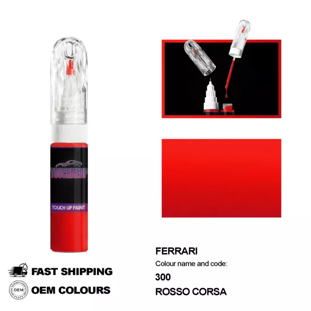 Para Ferrari Modelos Rosso Corsa 300 Pintura De Retoque Pen Scratch Kit Fix...