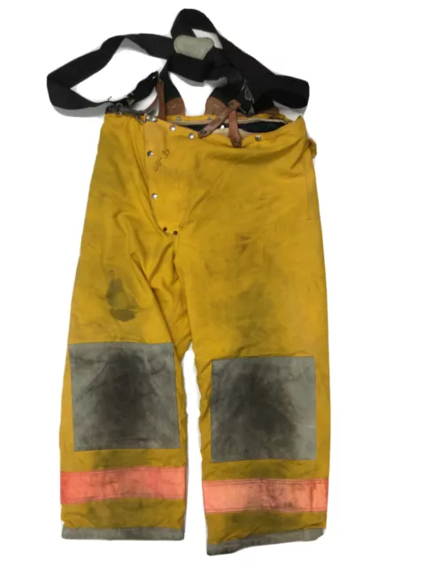 40x30 40R Janesville Lion Firefighter Turnout Pants Yellow with Suspenders P1364