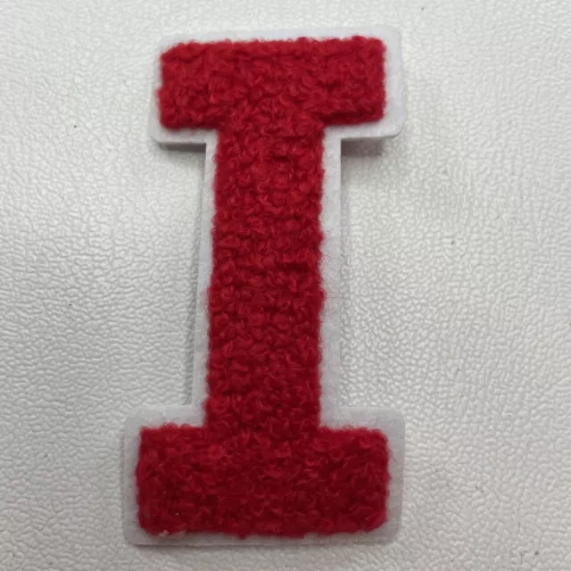 RED I Letter Initial “I” Chenille Patch M005