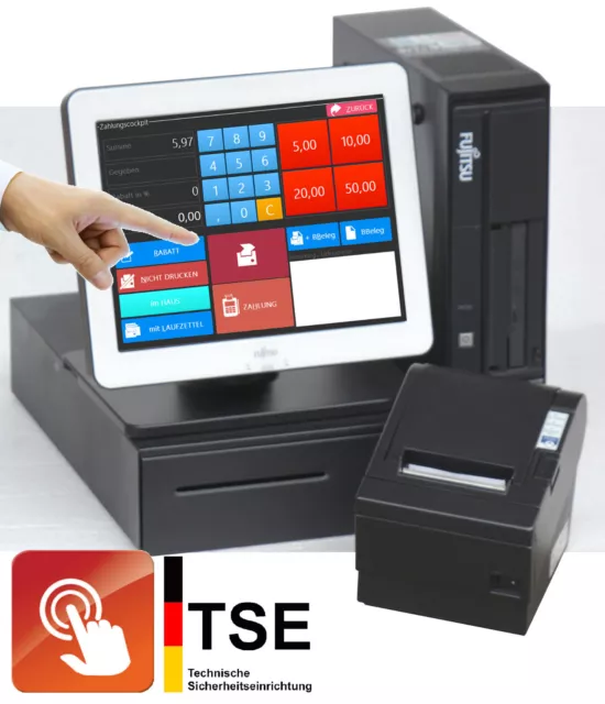 Profi Tse Kasse Touchscreen Kassensystem Pos Einzelhandel Gastronomie Black Ka16